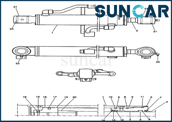 Excavador Hydraulic Replacement Kits de la caja del equipo CX14 del sello del cilindro del auge PE01V00001R100