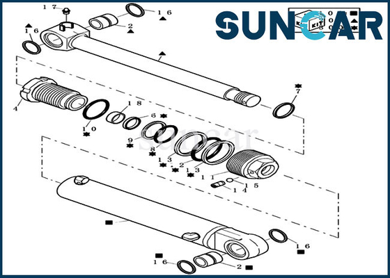 Sello Kit Fits Case CX22B CX20B Mini Crawler Excavator del cilindro del brazo de 72280241 oscilaciones