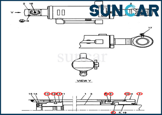 Sello Kit Case Repair Kits For CX20B CX22B Mini Crawler Excavator del cilindro de 72953540 dormilones