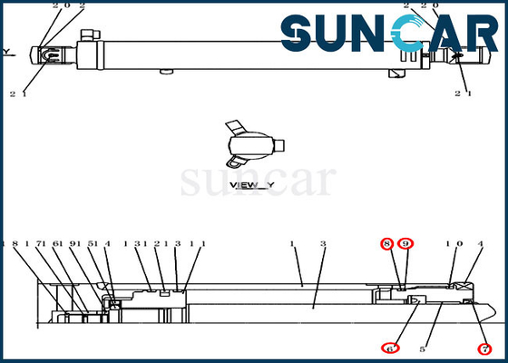 Sello Kit Fits Compact Crawler Excavator CX31B CX36B del oscilación del brazo de los equipos PX01V00042R300 del cilindro
