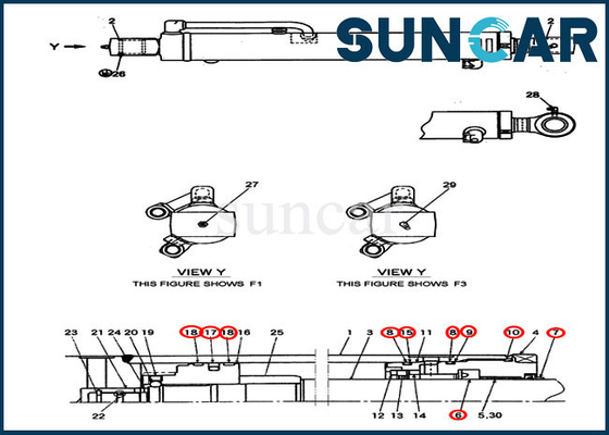 72282209 equipo del lacre del material de construcción del CASO del modelo CX27B de Kit For Mini Crawler Excavator del sello del cilindro del brazo