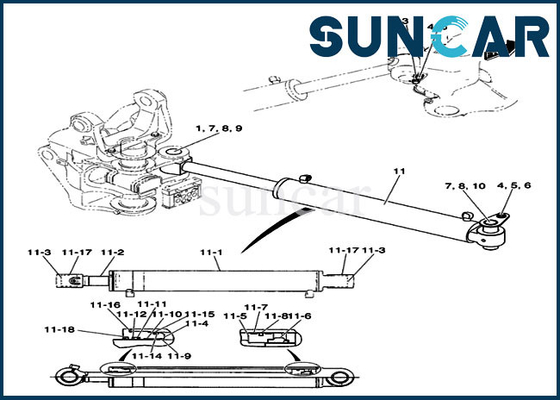 Excavador Swing Cylinder Kits de la correa eslabonada de la caja del equipo CX50B del reemplazo del sello PH01V00031R400