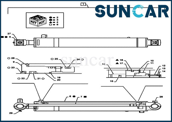 Equipo del servicio del equipo CX55B Mini Crawler Excavator Case Cylinder del sello del reemplazo del brazo PS01V00002R300