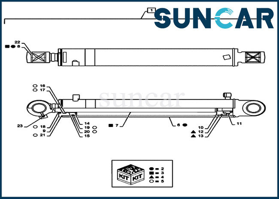Sello Kit Hydraulic Repair Sealing Kit de Swing Cylinder Piston del excavador del CASO PS01V00004R300 de CX55B