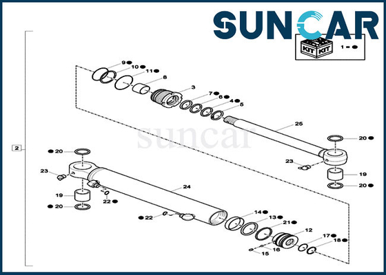 Sello Kit For Case CX17C Mini Crawler Excavator del cilindro hidráulico del tren de aterrizaje de XKCC-01540 XKCC01540