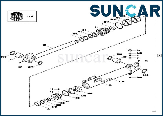CASO Mini Crawler Excavator de Kit Fits CX17C del reemplazo del sello del cilindro del cazo de XKCC-01527 XKCC01527