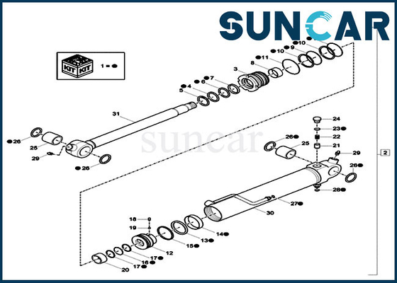 CASO CX18C de Kit Fits Mini Crawler Excavator del sello del cilindro del cazo de XKCC-00528 XKCC00528