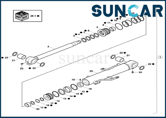 El sello Kit Cylinder Seal Repair Kit del auge de XKCC-01437 XKCC01437 cabe el excavador del caso CX33C CX37C