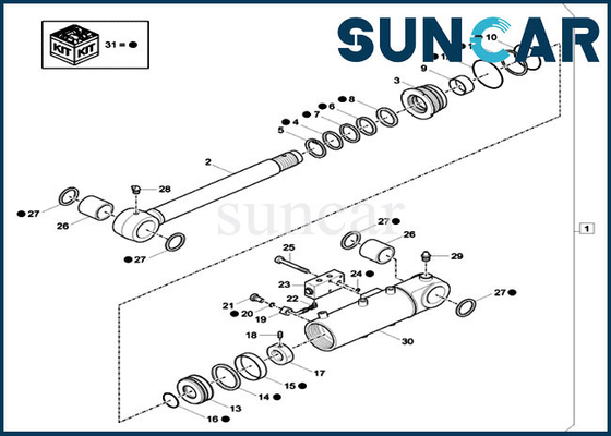 Dozer Blade Oil Seal Kit XKCC-01691 Cylinder Seal Repair Kit XKCC01691 For CX37C Case Machinery