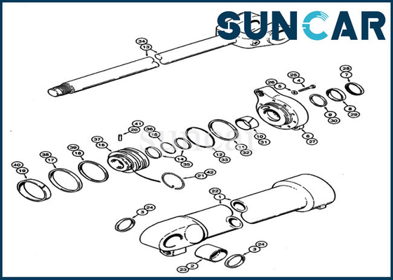la reparación Kit Loader Cylinder Kits Fits del sello del CYL de la elevación 1986823C1 ENCAJONA el equipo pesado 821