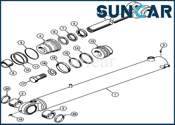 521D equipo de reparación del sello del equipo 57.2M M Rod Seals Loader Bucket Cylinder del sello de aceite del caso 1542877C1