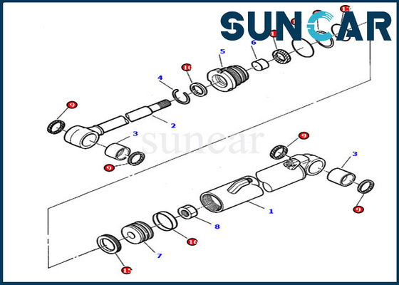 878000381 equipo del lacre del oscilación del auge del equipo PC05-7 PC07-2 KOMATSU de Inner Repair Gasket del excavador