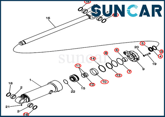 Caja hidráulica inclinable del cargador de la rueda de Kit Fits 921F 821E del sello de aceite del cilindro del cubo del equipo de reparación 87529743