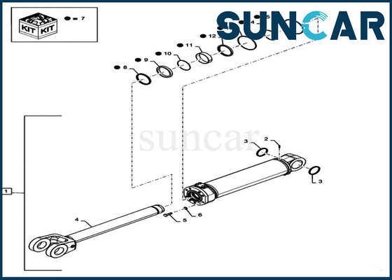 84281864 piezas de reparación de actuación dobles del cilindro de la elevación del cargador de Kit For 1021G 1021F del reemplazo del sello del CASO