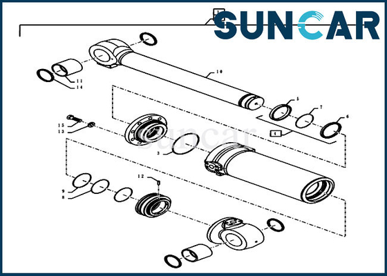 84282953 modelo inclinable Case Service Kit de Kit Wheel Loaders 921G 1021G 1021F del sello del cilindro