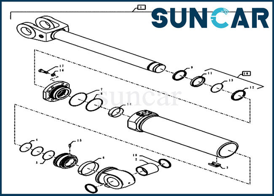 Caso de Kit For Model 921G 1021G 1121F 1121G de la reparación del sello del cilindro de la elevación del equipo 47773169 del servicio del cargador