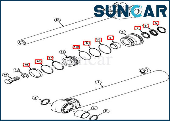 equipos de reparación hidráulicos del cargador de Kit Heavy Equipment 521D 521F 521E del sello del cilindro de la elevación del caso 360979A1