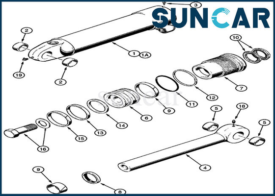 el sello Kit Replacement Cylinder Service Kit del destripador 1542875C1 cabe el equipo pesado del CASO 621B 721B 850K