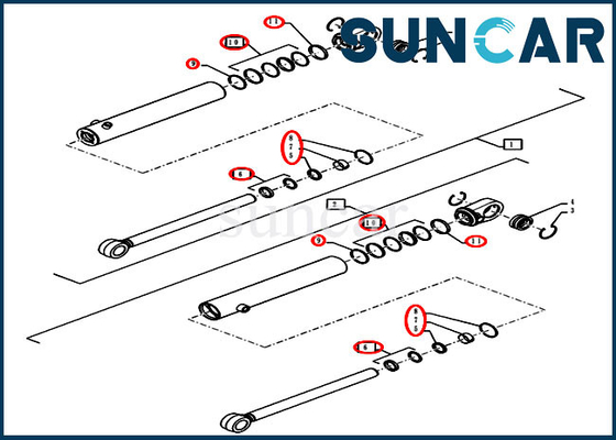 Caso 921G 1021G1121G de 84572474 de dirección del cilindro del servicio ajustes de Kit Loader Seal Repair Kit