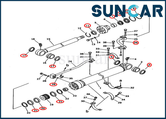 707-98-36210 equipo de encargo del servicio del equipo PC120-5C PC200-5C SpeC.A.Tion KOMATSU del sello del cilindro del cubo