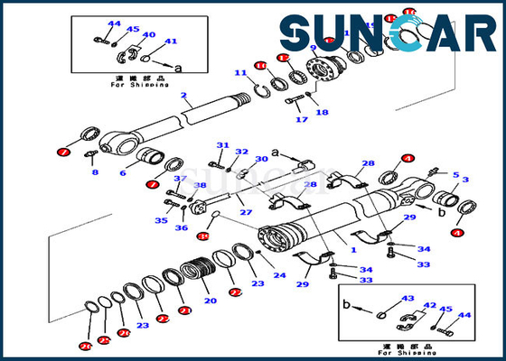 721-98-00710 piezas del servicio hydráulico de Kit Bucket Cylinder For KOMATSU PC210-11 PC228USLC-11 del sello