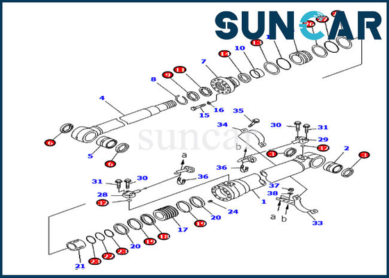707-99-47790 7079947790 Kit de servicio de pluma Versión en el extranjero PC220-7 PC200LC-7 Kit de sello de cilindro Komatsu
