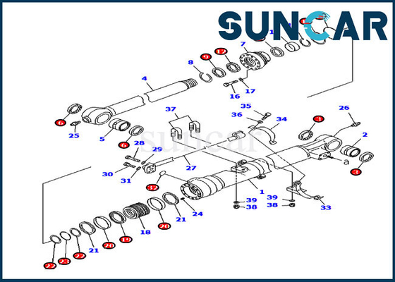 Equipo de reparación del sello del cilindro del cubo de Sealing Kit 707-99-47130 KOMATSU del excavador de PC200LC-8 PC220-8 7079947130