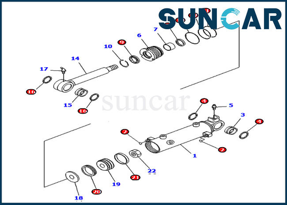 707-98-13890 servicio Kit Excavator Hydraulic Cylinder Kits de la elevación de la cuchilla de KOMATSU PC2000-8 PC20MR-2