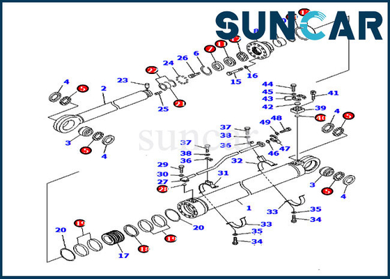707-99-85350 7079985350 Kit de servicio del cilindro del brazo para la retroexcavadora Komatsu PC2000-8