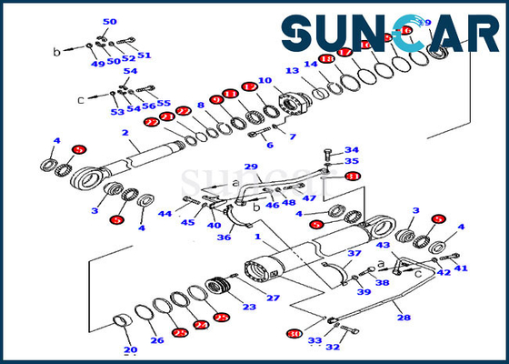 707-99-96140 CYL del diámetro interior 300M M de Kit Fits Komatsu Backhoe PC2000-8 Rod 200M M del sello de la reparación del cilindro del auge
