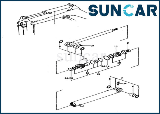 Cilindro del brazo de Seal Kit YM172173-72900 del excavador que sella las piezas internas de Kit For PC20FR-2 KOMATSU
