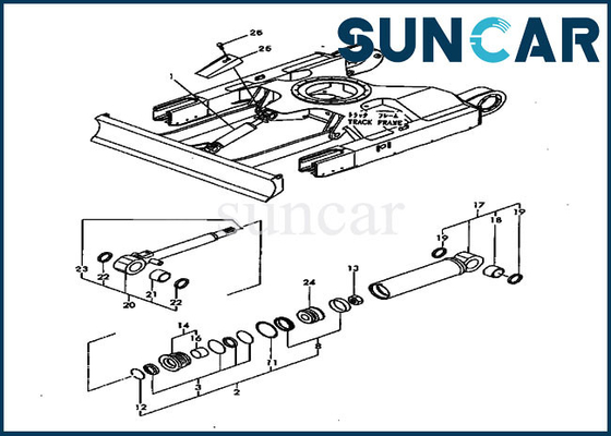 Pieza y cubierta internas de Kit Hydraulic Cylinder Fits Excavator del sello de la cuchilla de PC20FR-2 KOMATSU YM172168-72010