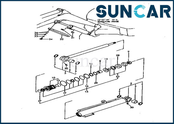 Equipo del sello del cilindro del reemplazo de Boom Service Kit YM172173-72870 PC20FR-2 KOMATSU del excavador