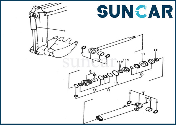 Equipo de reparación del sello del cubo YM172173-72923 YM17217372923 para las piezas internas del cilindro de KOMATSU PC20FR-2