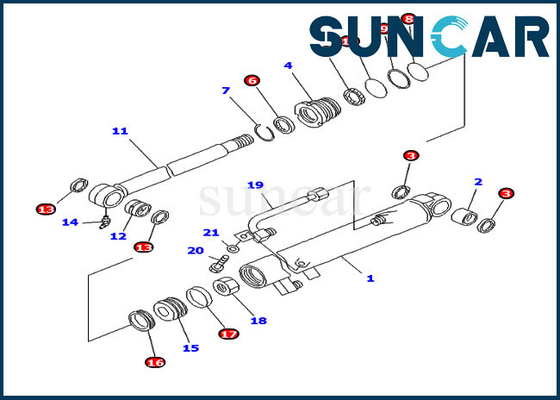 707-98-12280 7079812280 piezas internas de Kit For PC20MR-1 PC20R-8 KOMATSU de la reparación del sello del cilindro del cubo