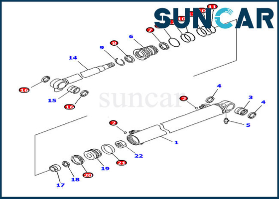 El excavador Seal Kit 707-98-14780 PC20MR-2 PC26MR-3 KOMATSU resuena servicio Kit Hydraulic Cylinder 7079814780