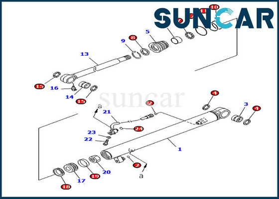 707-98-04670 equipo del lacre de KOMATSU PC20MR-2 PC20MR-2-A del equipo de reparación del sello del cilindro del cubo 7079804670