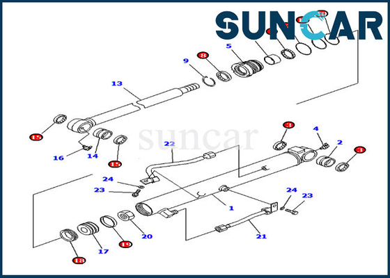 707-98-14830 sello Kit For Komatsu Inner Parts PC20R-8 PC38UU-3 del cilindro de 7079814830 cubos
