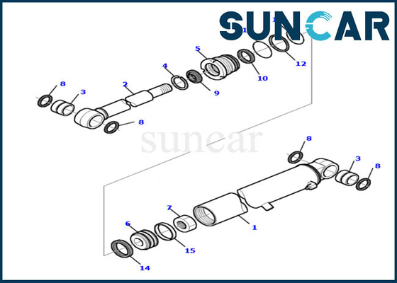 878000516 excavador Sealing Kit de Kit Model PC20R-8 KOMATSU del sello de la reparación del cilindro del brazo del auge
