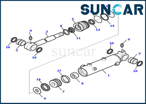 878000519 piezas de servicio del reemplazo de Kit Hydraulic Cylinder For Komatsu PC20R-8 del sello de la cuchilla