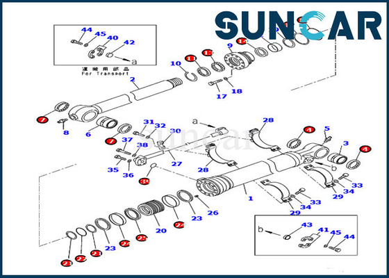 707-99-47131 7079947131 equipo de reparación del cilindro del equipo PC210LC-10 PC228USLC-10 KOMATSU del servicio del cubo
