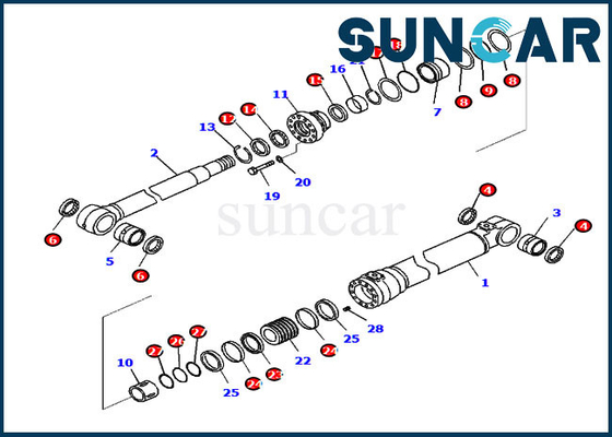 Equipo 721-99-48740 del sello del cilindro servicio Kit Fits Komatsu PC210-11 PC210-11E0 de 7219948740 auges