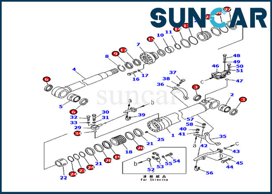 Reparación Kit Hydraulic Cylinder de la elevación del auge 707-99-46390 para el equipo pesado de KOMATSU PC210LC-8K PC210NLC-8K