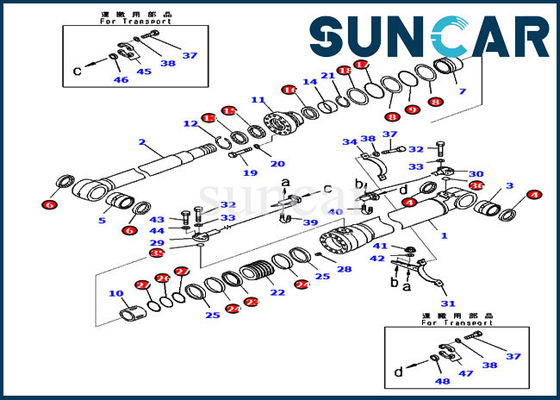 707-99-48740 7079948740 diámetro interior hidráulico del cilindro 90M M Rod 130M M de Kit Fits Komatsu PC210LC-10 de la reparación del sello