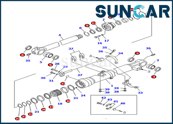 Equipo 7079947040 del reemplazo del cilindro del equipo 707-99-47040 PC210LC-8K del lacre del cubo de KOMATSU
