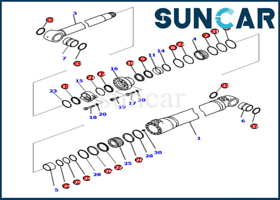 721-98-00160 el sello Kit Hydraulic Cylinder For PC210I-10 PC210LCI-10 del auge modela el excavador de KOMATSU