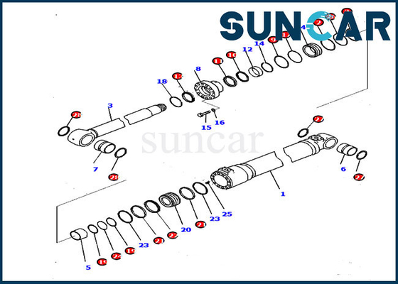 707-99-47070 excavador Repair Parts de Kit Fits Komatsu HB215LC-2 PC210LCI-10 del servicio del cilindro del auge