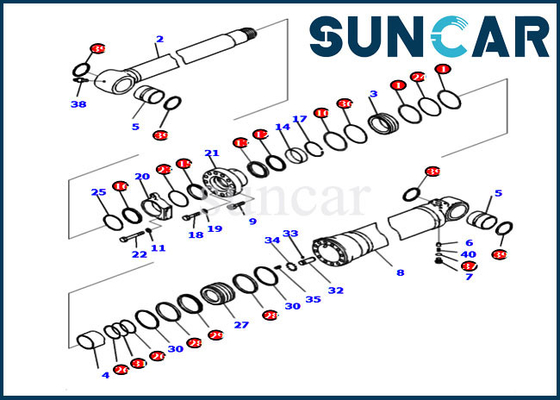 Equipo de reparación del brazo 721-98-00170 7219800170 equipo del sello del cilindro de PC210I-10 PC210LCI-10 KOMATSU