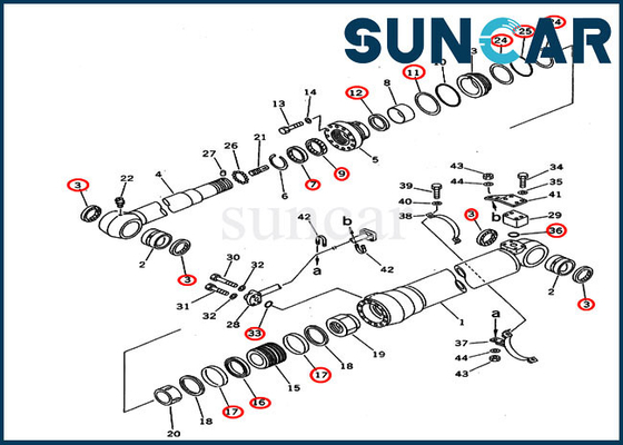 707-99-58200 sello Kit For Custom Spec de la reparación del cilindro de 7079958200 brazos. Modelos PC220-5C PC220LC-5C KOMATSU