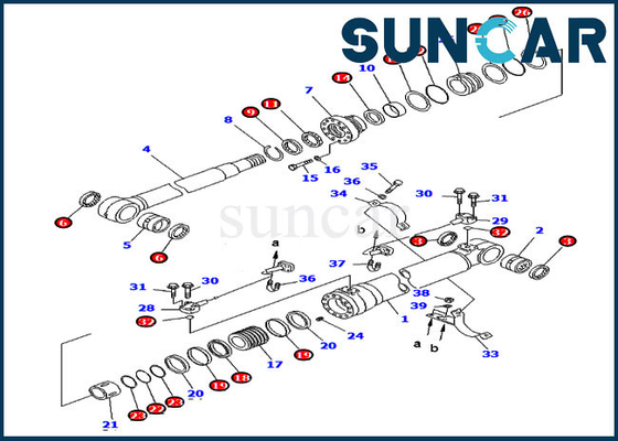 707-99-58310 equipos de reparación del cilindro hidráulico del equipo PC220-6 PC250-6 7079958310 KOMATSU del lacre de la elevación del auge